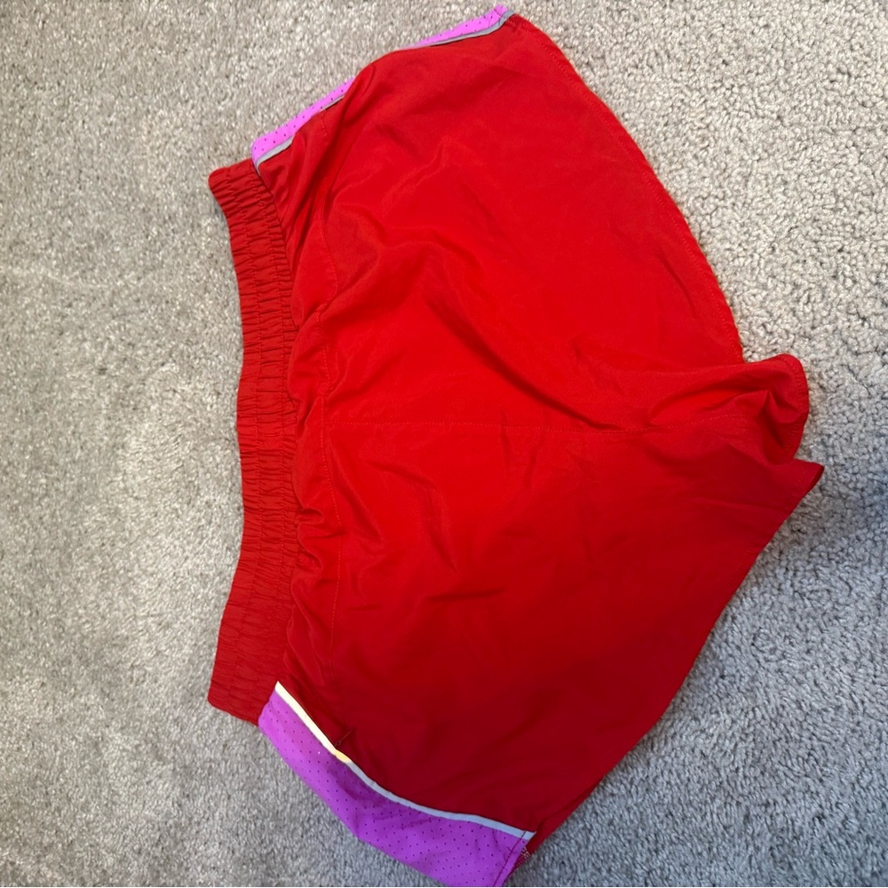 Fabletics Red and Purple Athletic Shorts